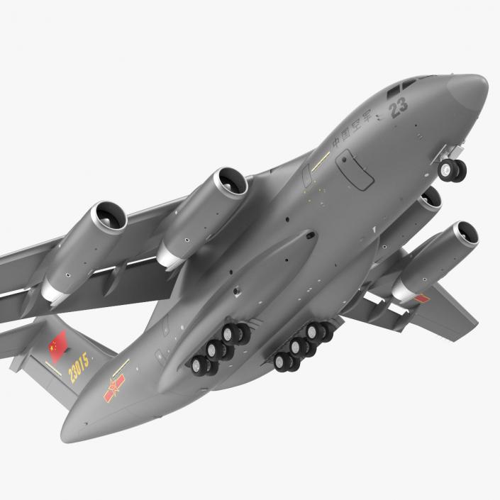 Xian Y20 Large Military Transport Aircraft Rigged 3D model