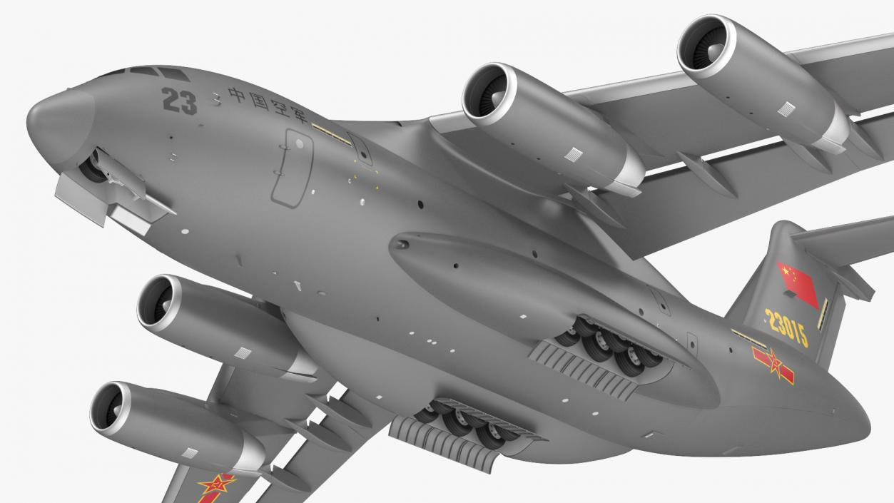 Xian Y20 Large Military Transport Aircraft Rigged 3D model