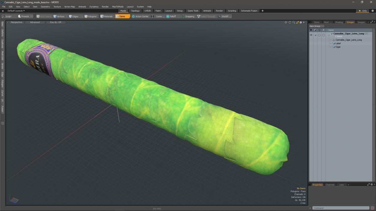 3D model Cannabis Cigar Leira Long