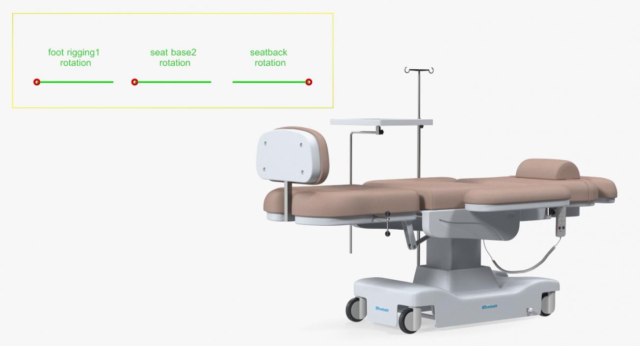 3D Electronic Chemotherapy Chair Rigged