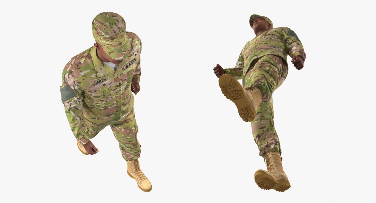 3D US Army Soldier Camofluage Rigged model