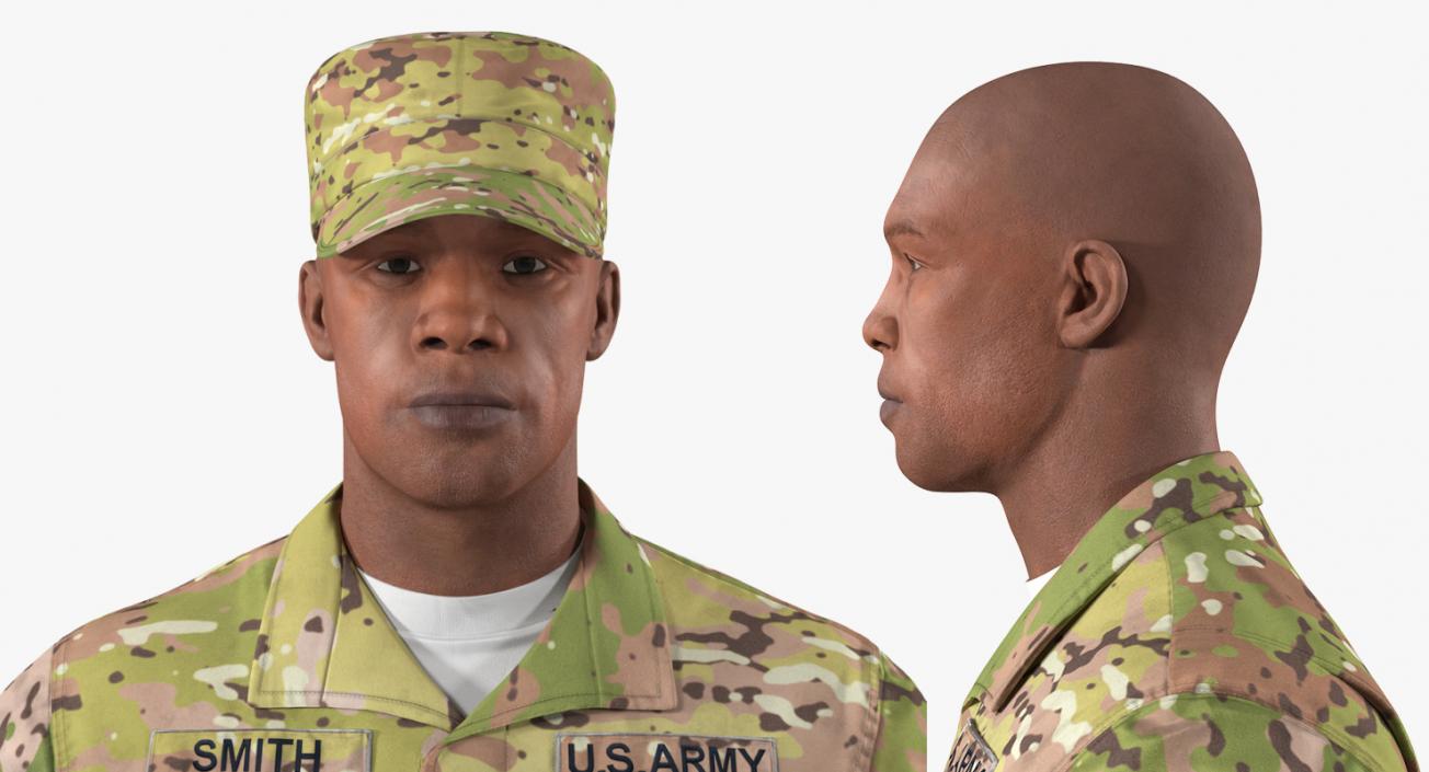 3D US Army Soldier Camofluage Rigged model