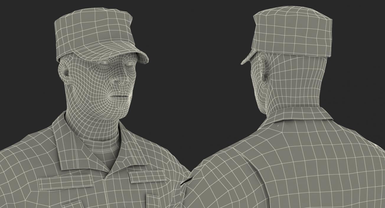 3D US Army Soldier Camofluage Rigged model