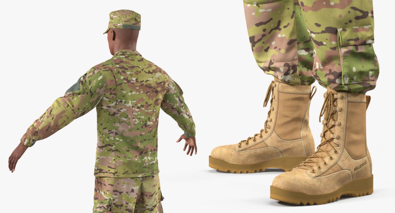 3D US Army Soldier Camofluage Rigged model