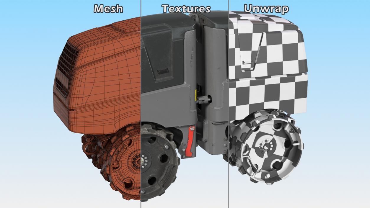 Vibratory Trench Roller Dirty 3D model