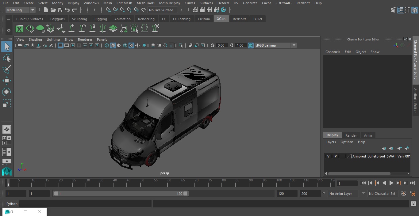 3D SWAT Van Bulletproof Mercedes 2