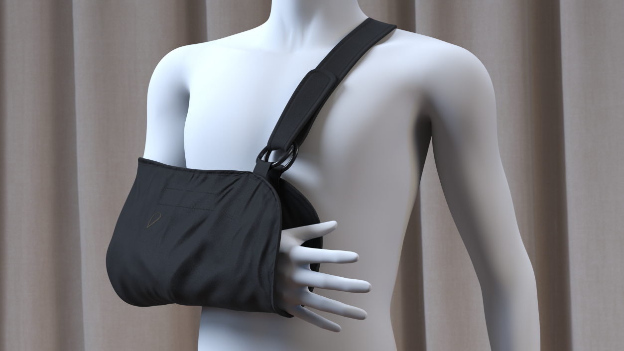 Arm Sling Bandage Right Hand Black 3D model