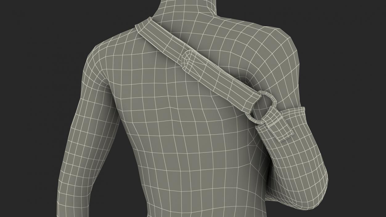 Arm Sling Bandage Right Hand Black 3D model