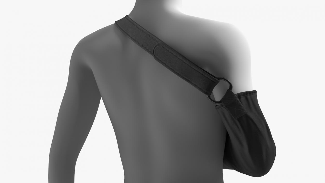 Arm Sling Bandage Right Hand Black 3D model