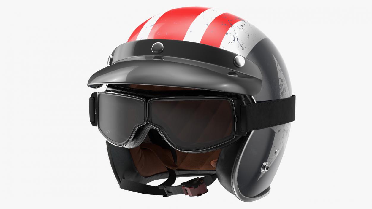 3D TORC Motorcycle Helmet Rebel Star with Goggles