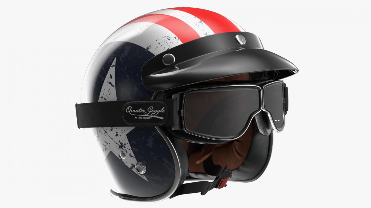 3D TORC Motorcycle Helmet Rebel Star with Goggles