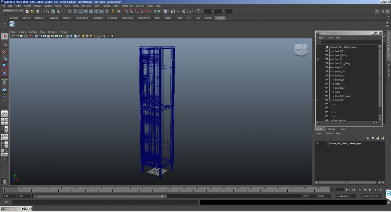 3D model Double Tier Steel Lockers