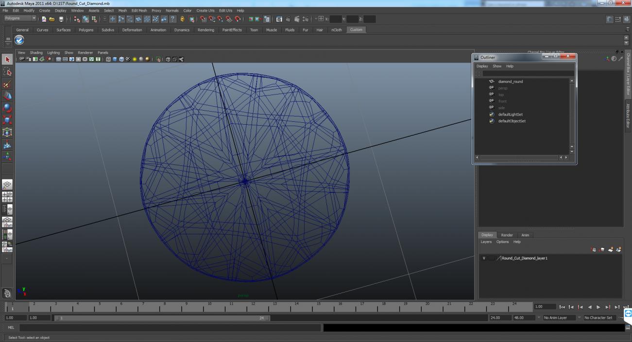 Round Cut Diamond 3D