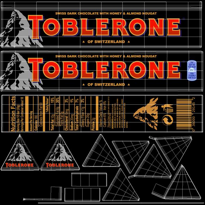 Toblerone Dark Chocolates Box 3D model