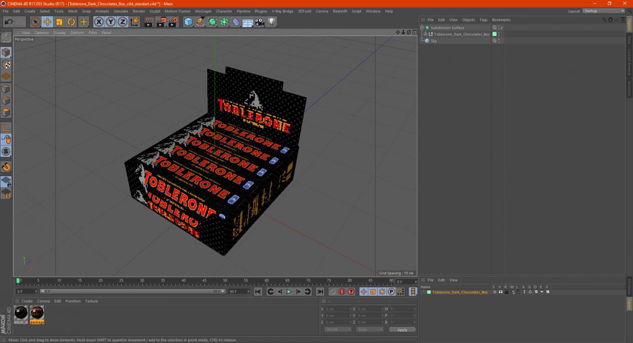 Toblerone Dark Chocolates Box 3D model