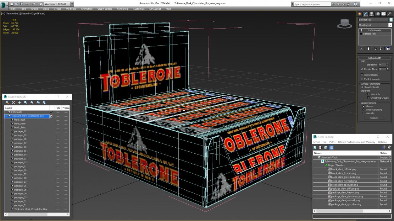 Toblerone Dark Chocolates Box 3D model