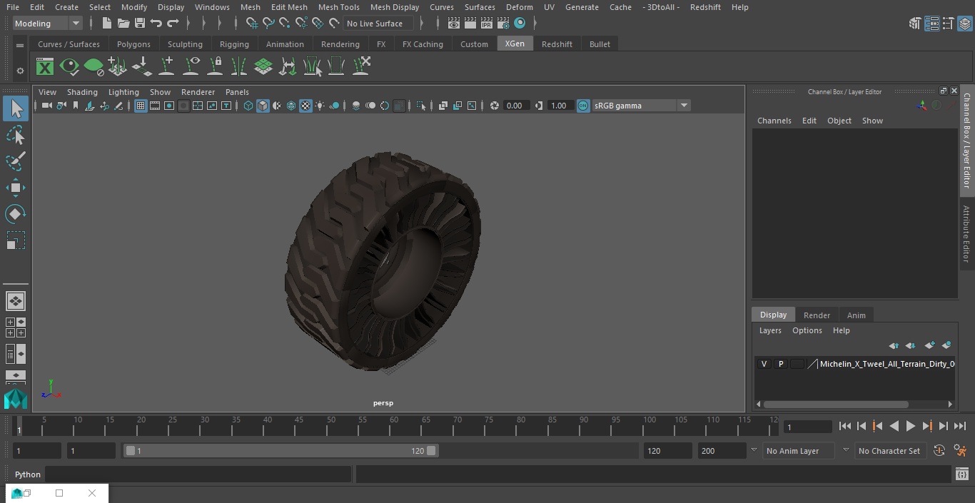 Michelin X Tweel All Terrain Dirty 3D model