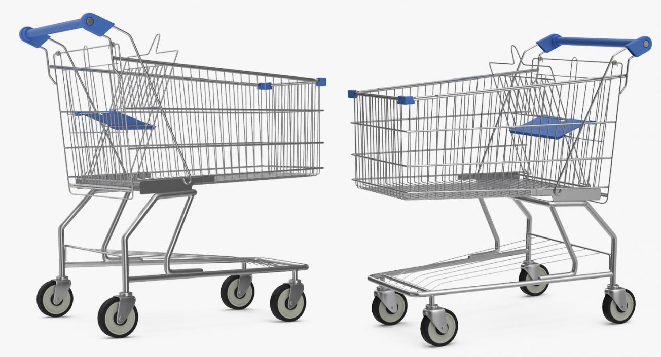 Shopping Baskets and Trolley 3D Models Collection 3D model