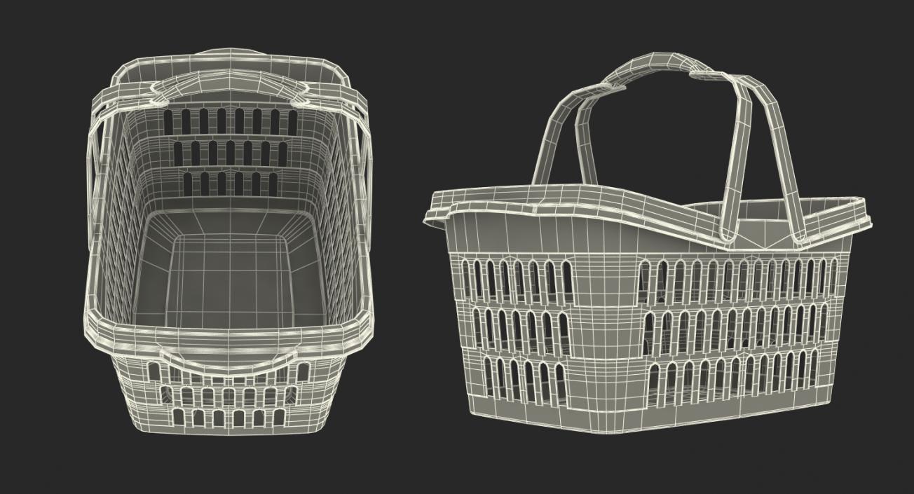 Shopping Baskets and Trolley 3D Models Collection 3D model