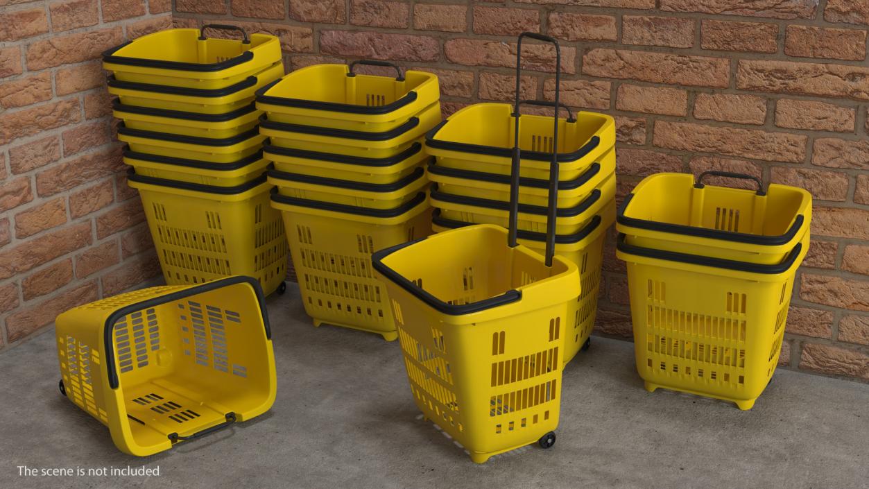 Shopping Baskets and Trolley 3D Models Collection 3D model