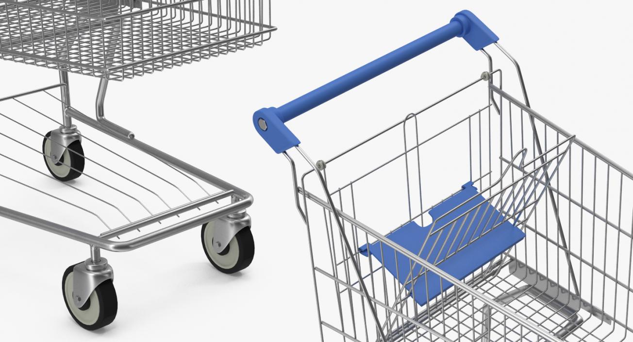 Shopping Baskets and Trolley 3D Models Collection 3D model