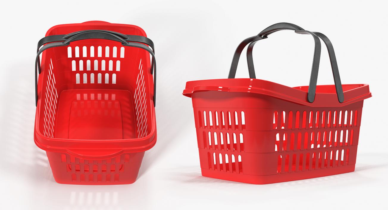 Shopping Baskets and Trolley 3D Models Collection 3D model