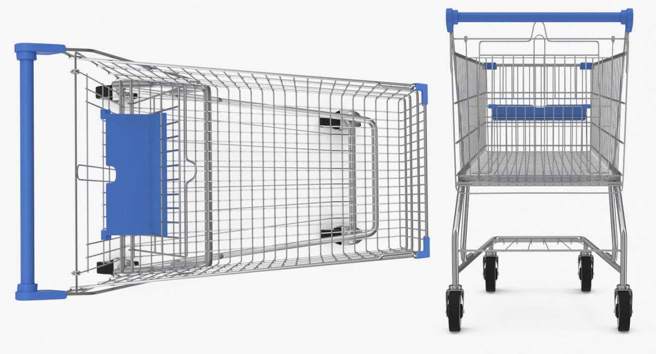 Shopping Baskets and Trolley 3D Models Collection 3D model