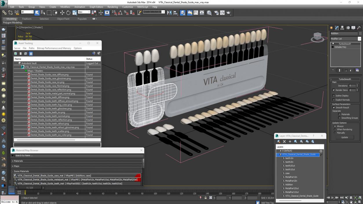 3D VITA Classical Dental Shade Guide model