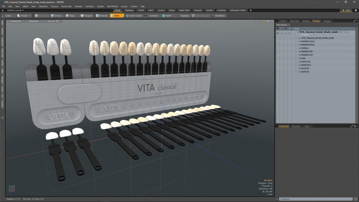 3D VITA Classical Dental Shade Guide model