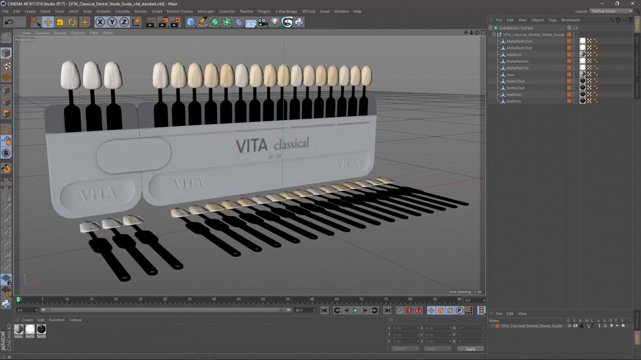 3D VITA Classical Dental Shade Guide model