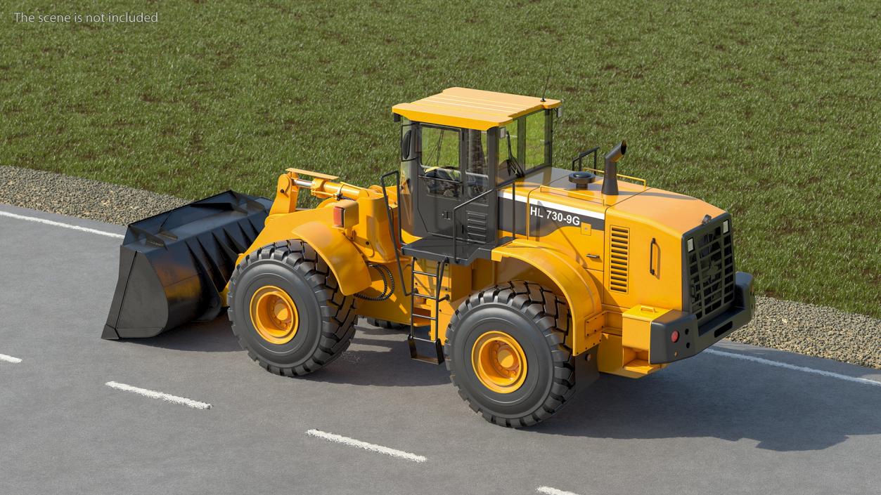 Hyundai HL730 Front End Loader Rigged 3D