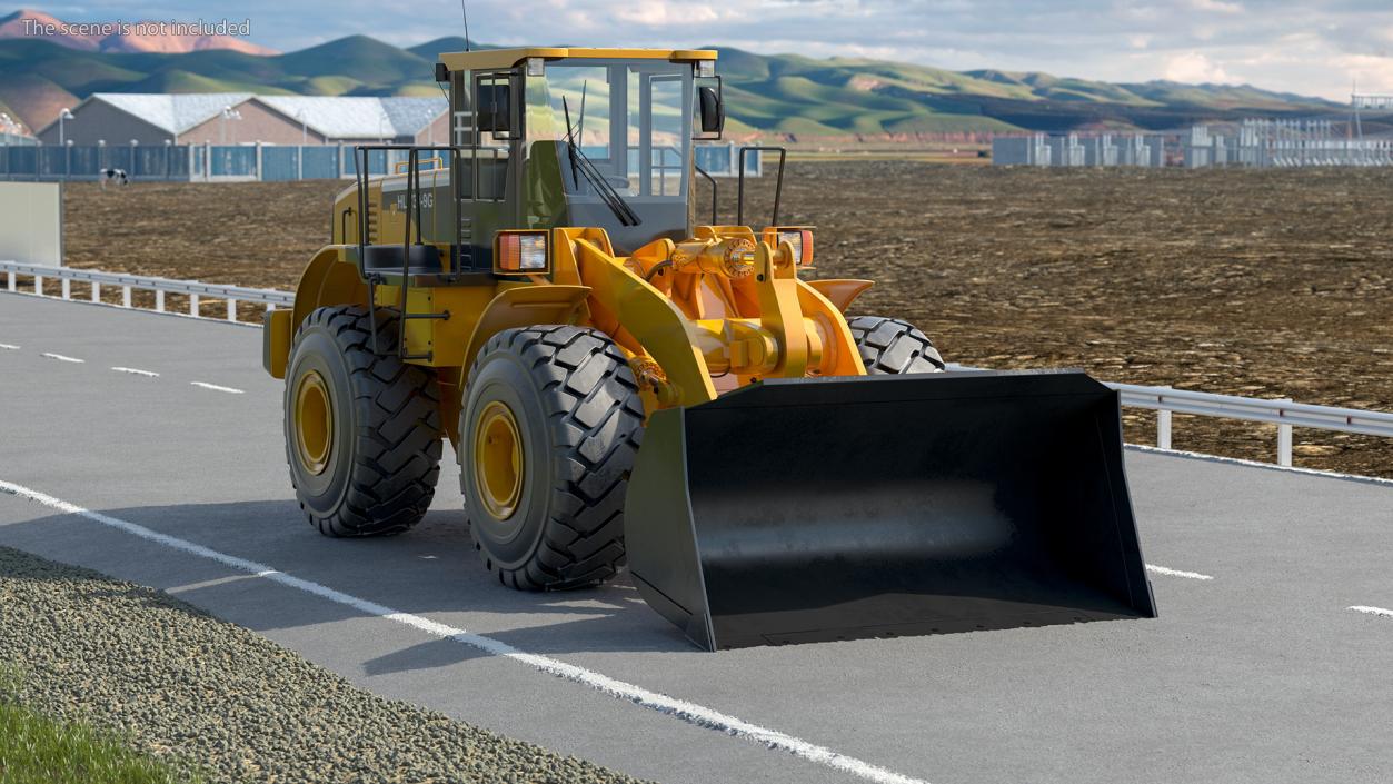 Hyundai HL730 Front End Loader Rigged 3D