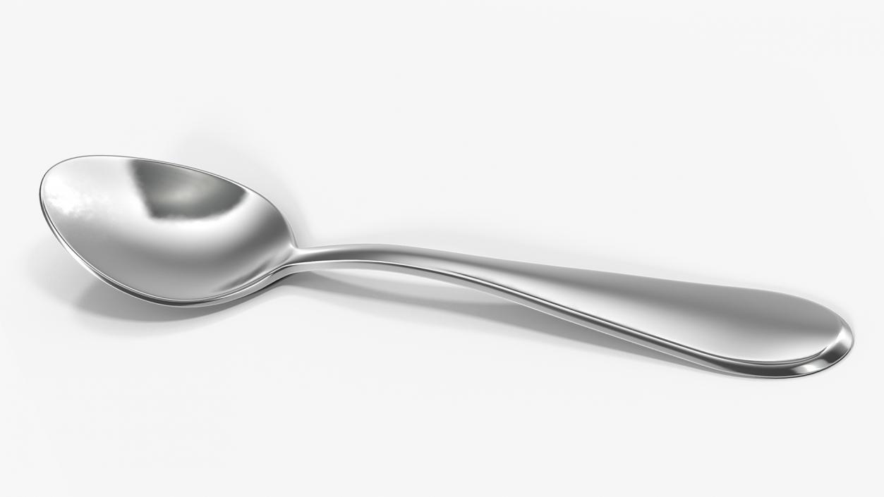 Silver Dessert Spoon 2 3D