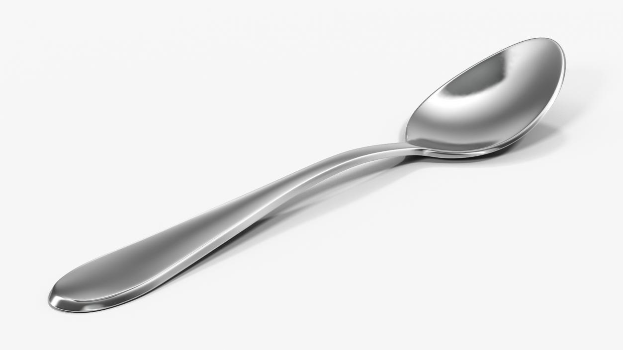 Silver Dessert Spoon 2 3D