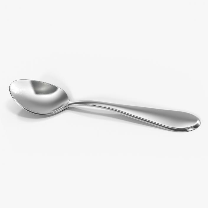 Silver Dessert Spoon 2 3D