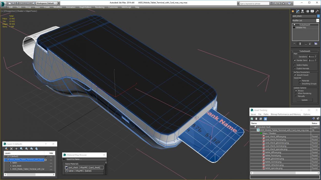 A920 Mobile Tablet Terminal with Card 3D