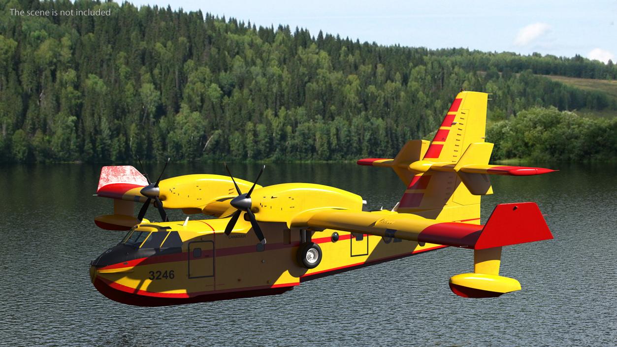 Canadair D415 Amphibious Water Bomber Rigged 3D model