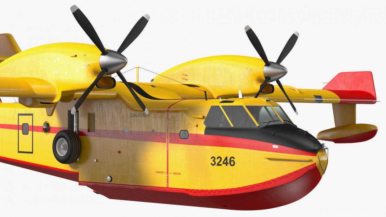 3D Canadair D415 Amphibious Water Bomber Rigged for Cinema 4D model