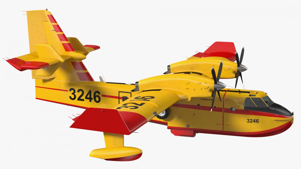 Canadair D415 Amphibious Water Bomber Rigged 3D model