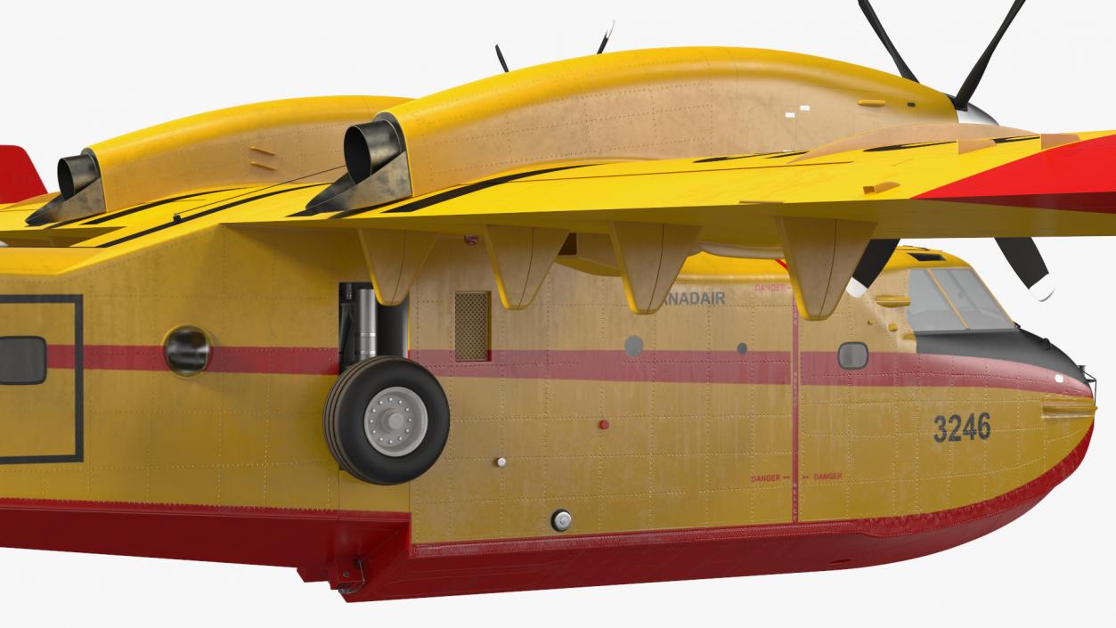 3D Canadair D415 Amphibious Water Bomber Rigged for Cinema 4D model