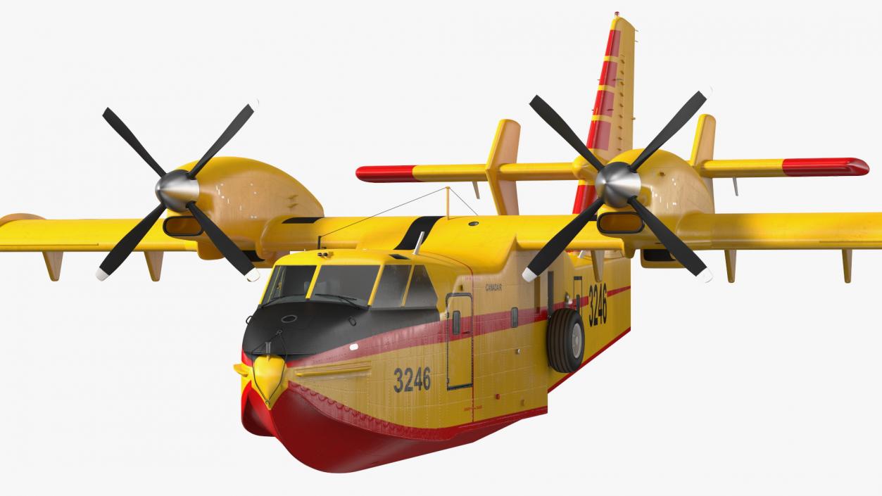 3D Canadair D415 Amphibious Water Bomber Rigged for Cinema 4D model