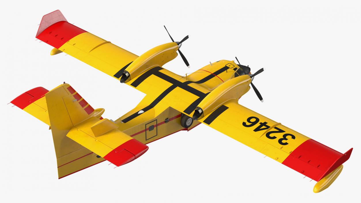 3D Canadair D415 Amphibious Water Bomber Rigged for Cinema 4D model