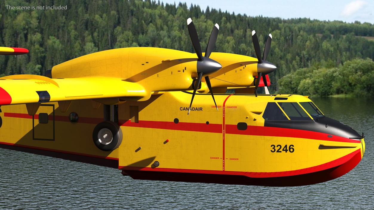 Canadair D415 Amphibious Water Bomber Rigged 3D model