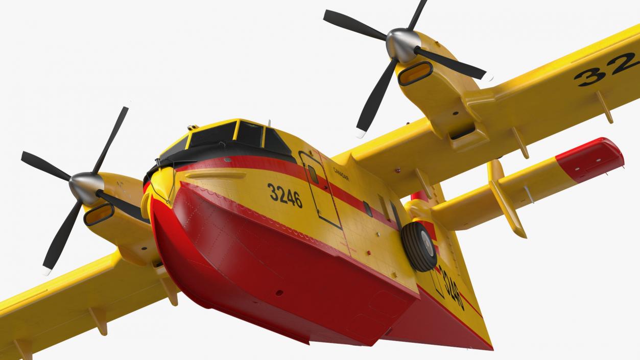 3D Canadair D415 Amphibious Water Bomber Rigged for Cinema 4D model