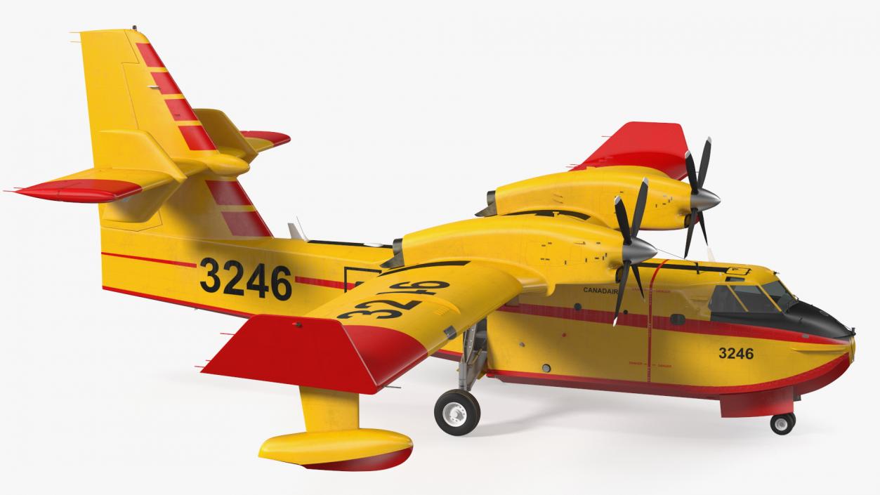 3D Canadair D415 Amphibious Water Bomber Rigged for Cinema 4D model