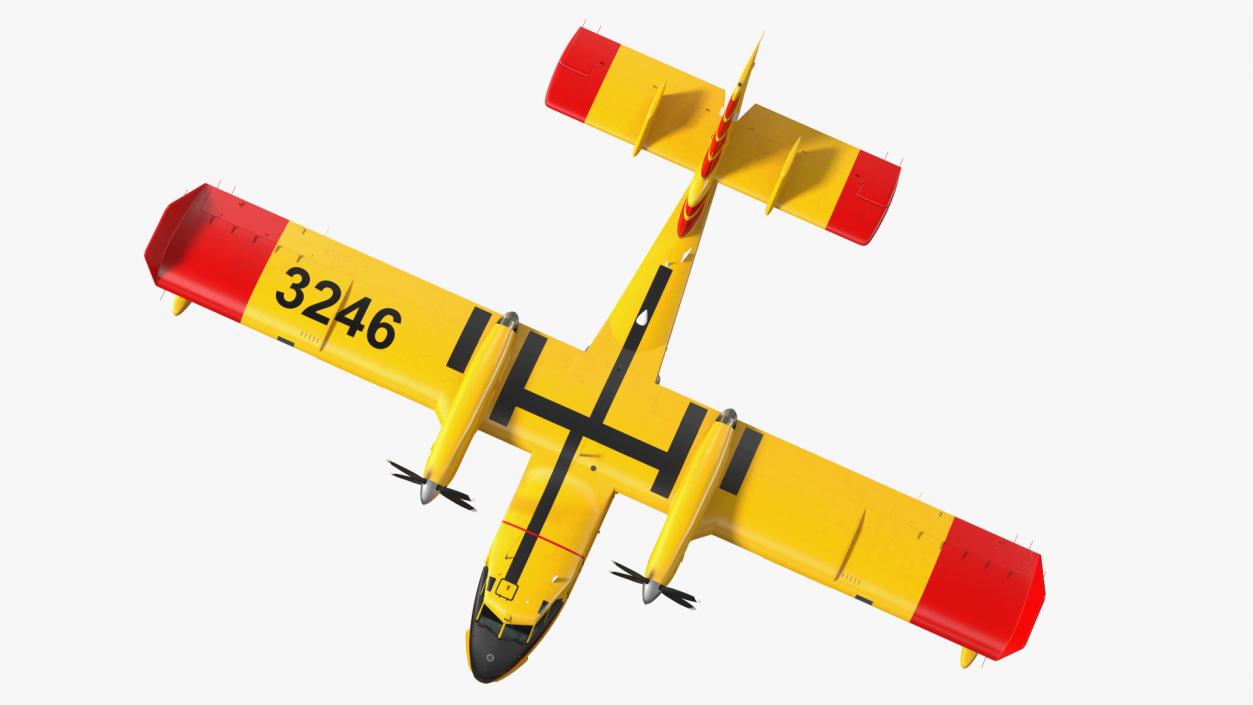 3D Canadair D415 Amphibious Water Bomber Rigged for Cinema 4D model