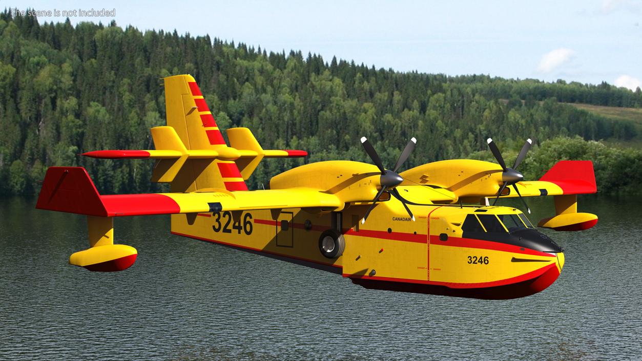 Canadair D415 Amphibious Water Bomber Rigged 3D model