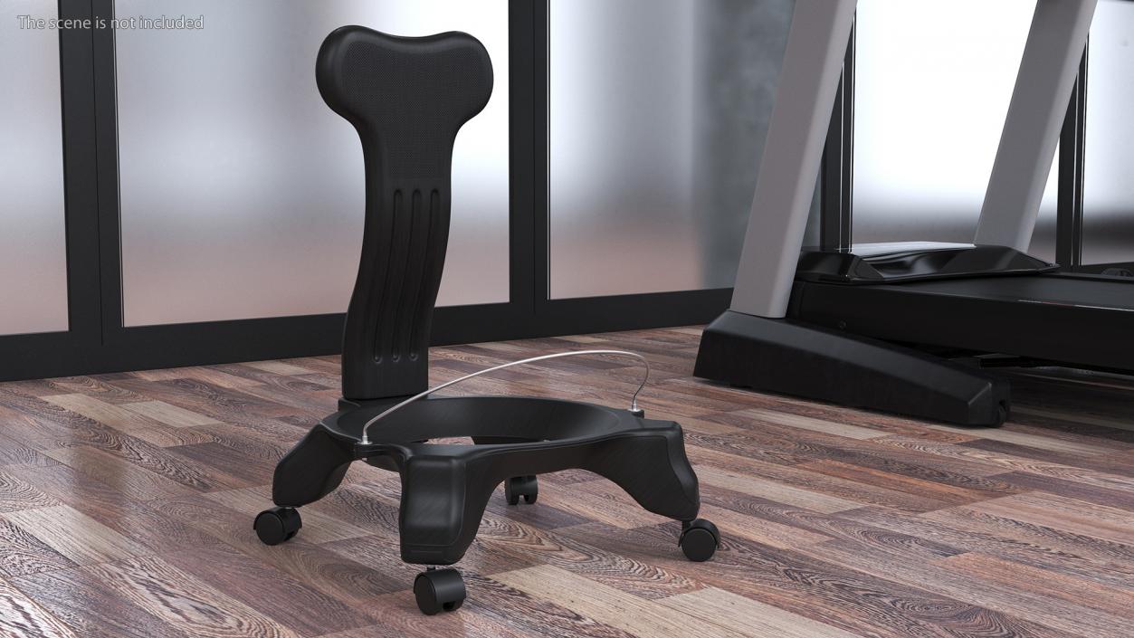 Girl Sitting on Balancing Chair Black 3D