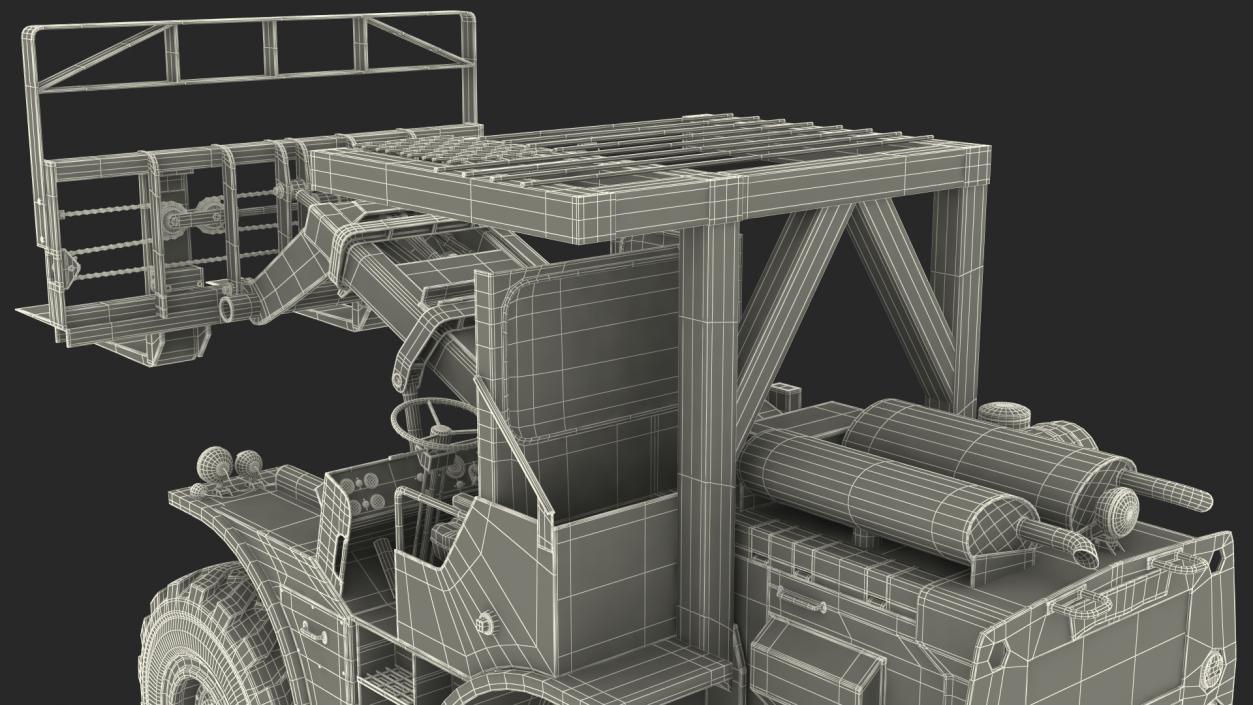 3D model Terrain Military Forklift Camo