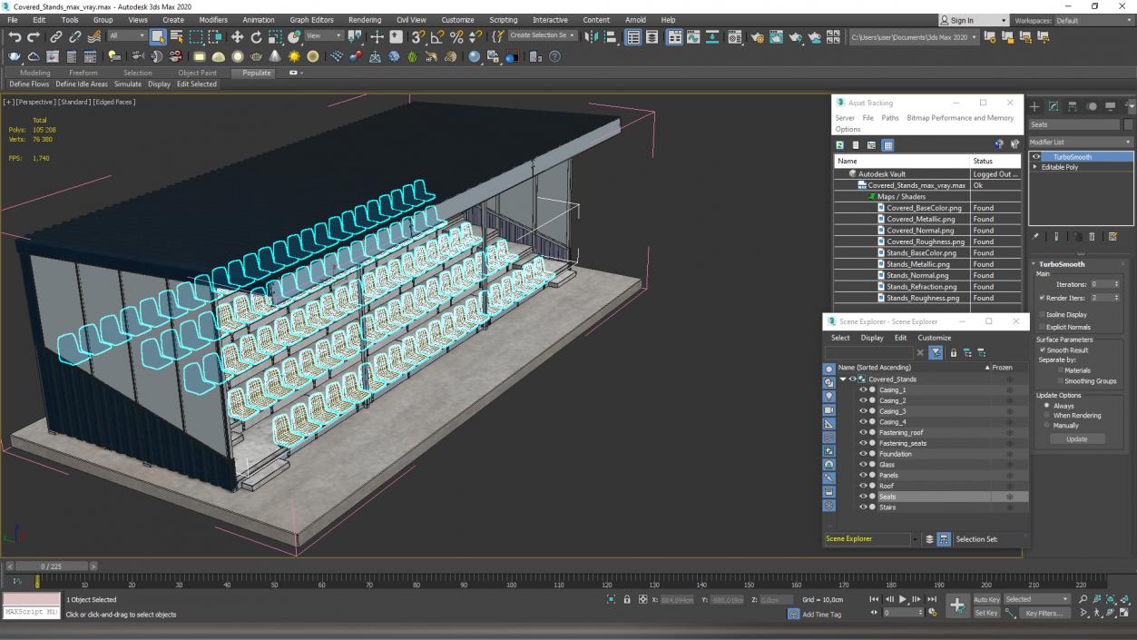 Covered Stands 3D model